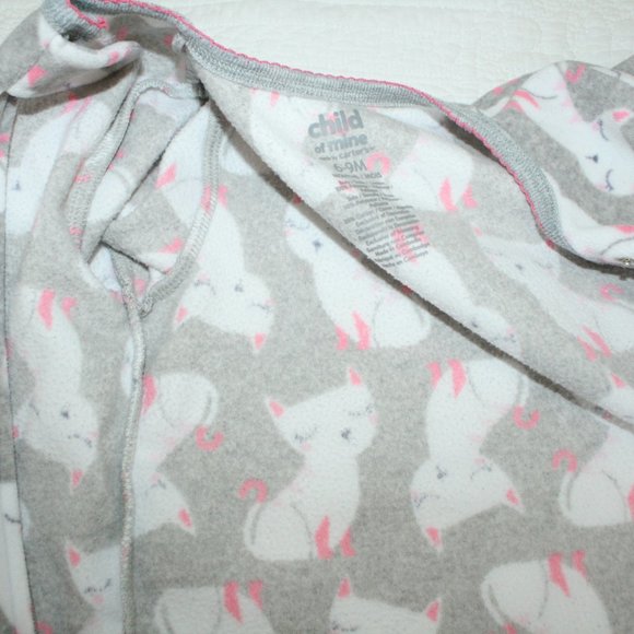 5/$20 Baby girl fleece sleeper with cats 9 months - Picture 5 of 13